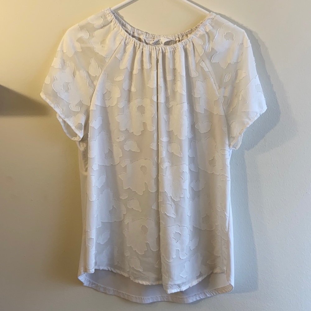 Ezide Mixed Material Short Sleeve Top